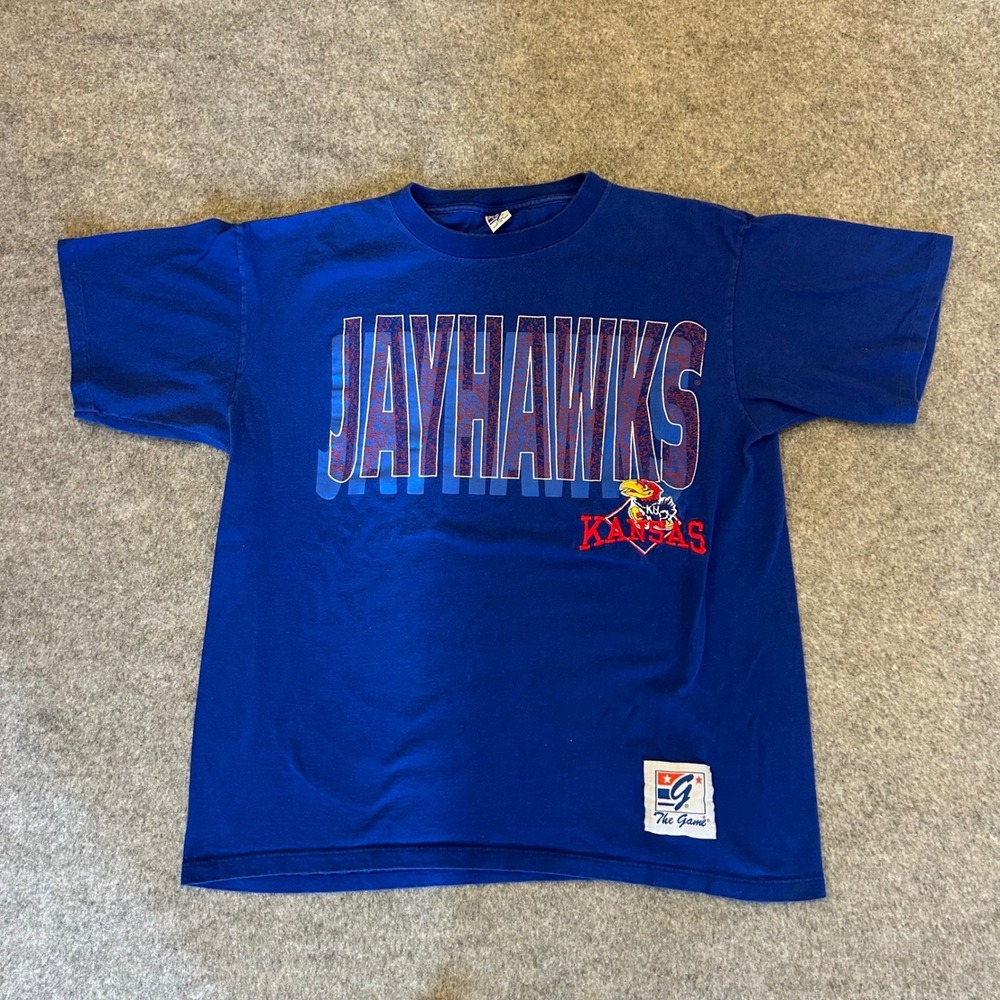 Vintage 90s Kansas Jayhawks University‎ College Sports T Shirt Adult Large